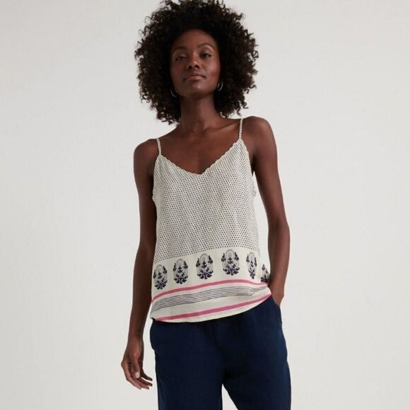 Lucky Brand Layla Border Print Sleeveless Cami XS - Picture 2 of 9